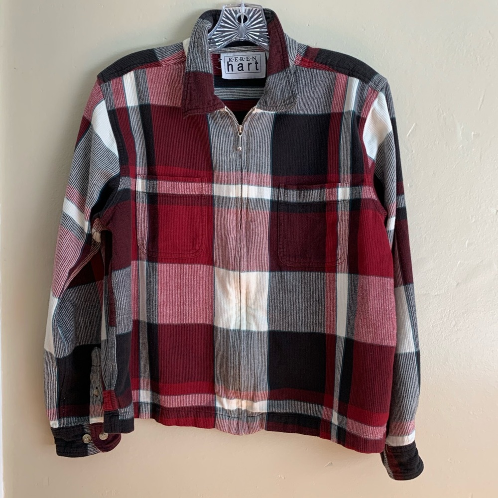 KEREN Hart Plaid Zipper Barn Shirt, Jacket, or Shacked Medium